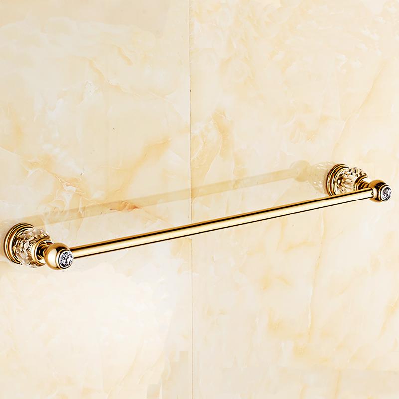 Solid Brass Crystal Bathroom Accessories Set Polish Finish Gold Bathroom Hardware Set Europe Antique Bathroom Products ST1: Towel Bar 1