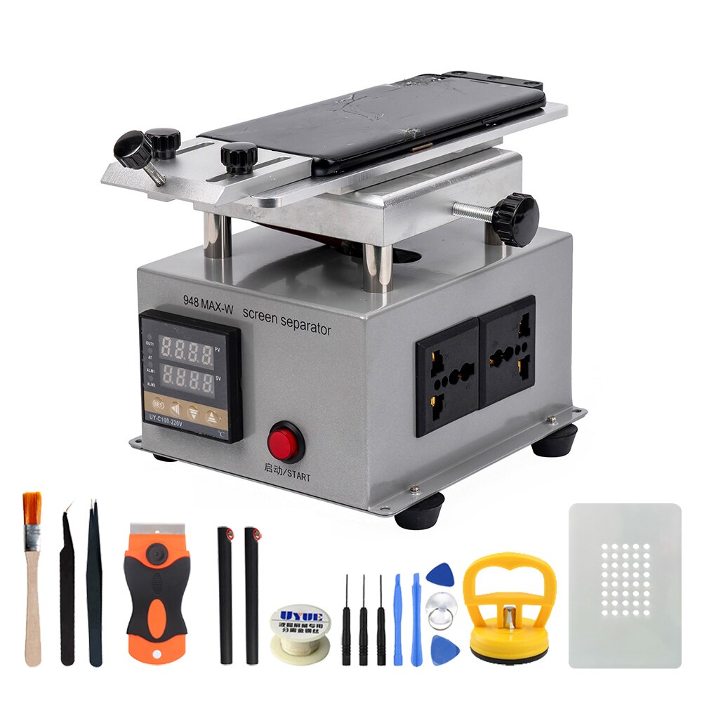 UYUE Screen Heat Separator Machine For iPhone Samsung LCD Glass Touch Screen Frame Bezel Dismantle Machine Need External Pump: Package 1 220V
