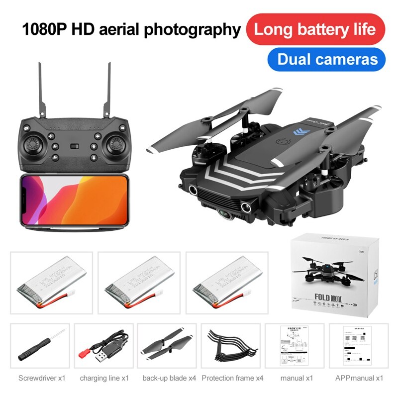LS11 4K HD Dual Cameras Mini Drone Profissional Folding FPV Quadcopter