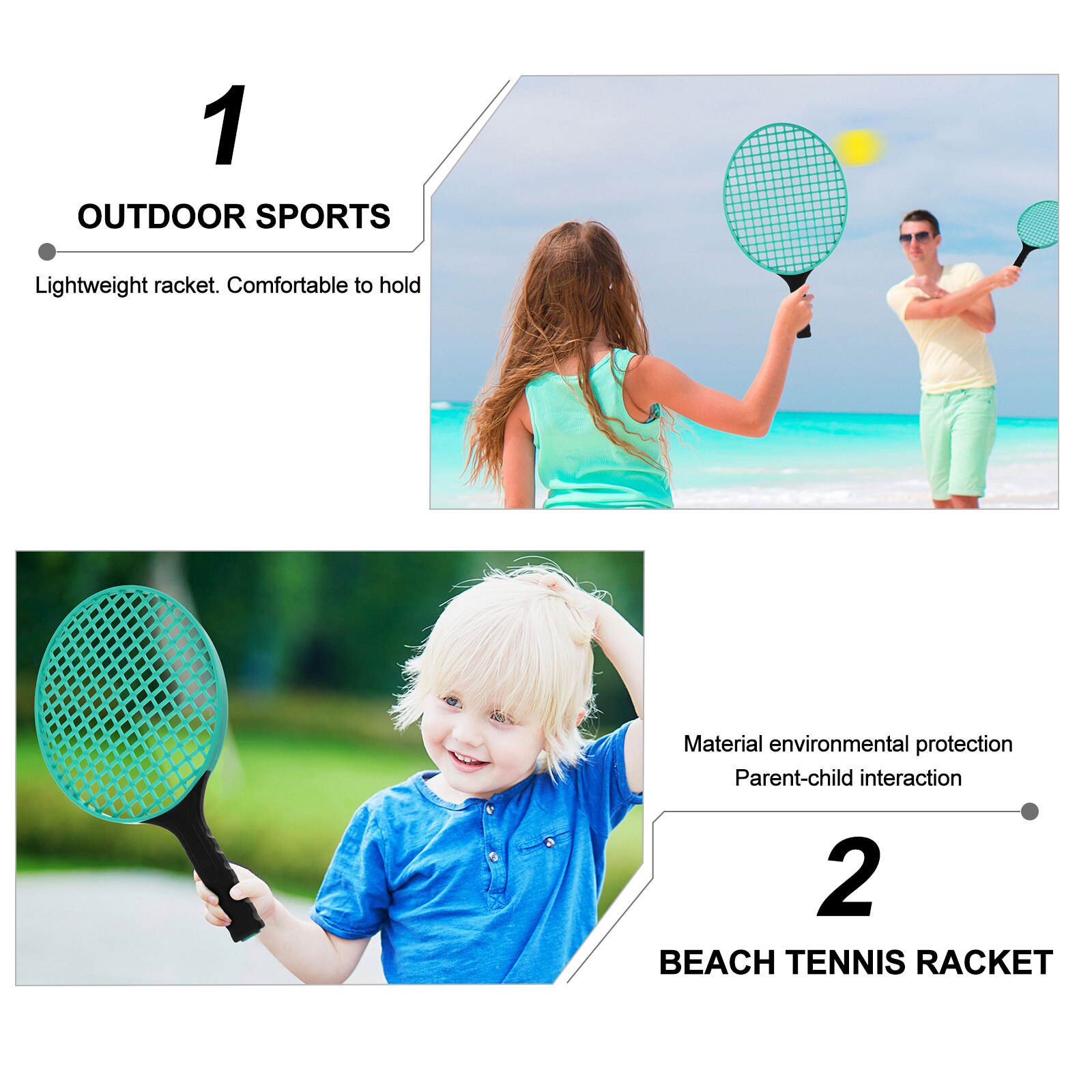 Racchette da Tennis per bambini 2 pezzi kit racchetta da Tennis in plastica per bambini all'aperto