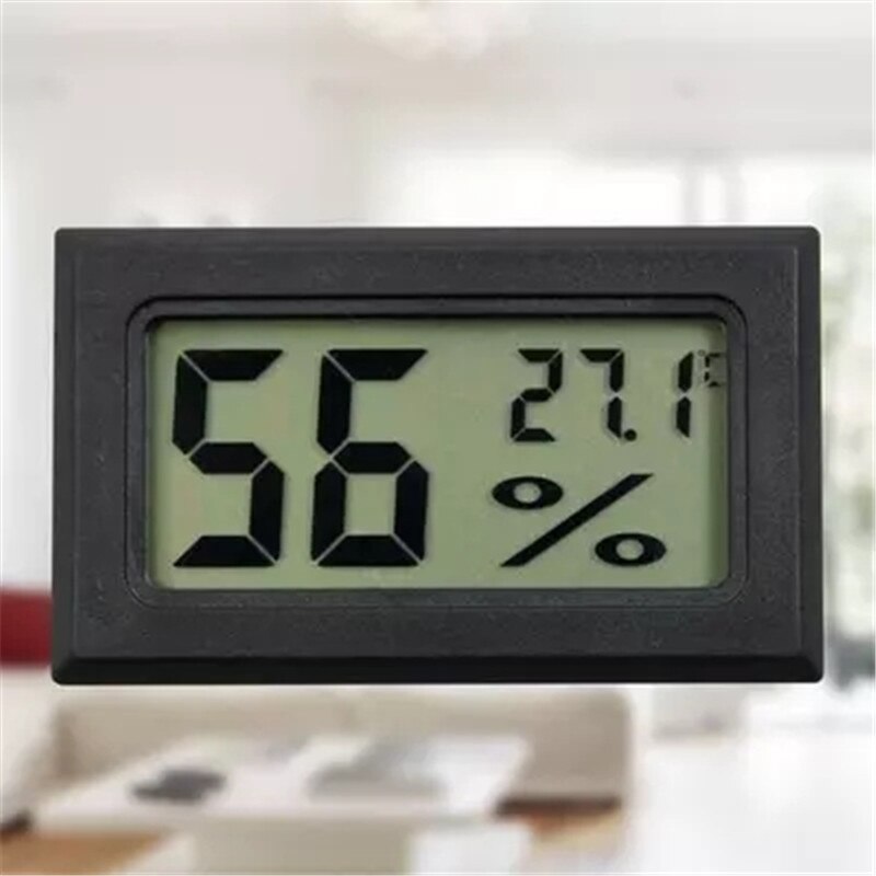 Mini Digital LCD Convenient Temperature Sensor Humidity Meter Indoor Hygrometer Portable Gauge Sensor Fridge Thermometer: Black Hygrometer
