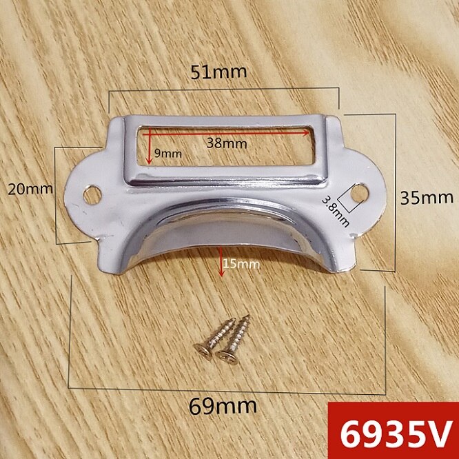 10 pcs Wonzeal Antiek Messing/Zilver Metalen Label Pull Frame Handvat Bestand Naam Kaarthouder Voor Meubels Kast Lade box Case Bin