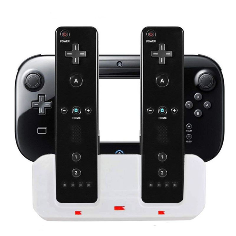 Estação de carregamento com bateria e cabo usb, base carregadora para controle remoto wii e gamepad