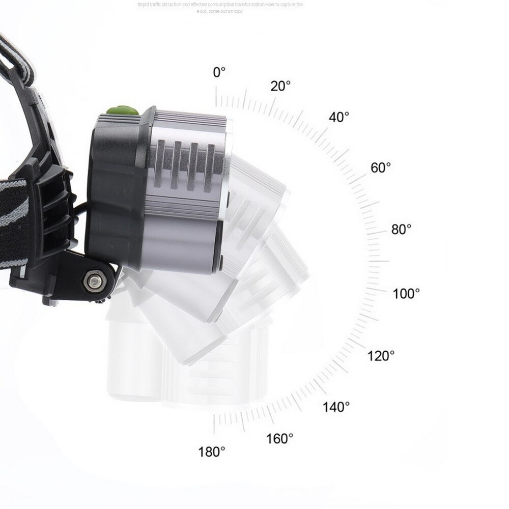 Linterna frontal recargable por USB para exteriores, luz LED de 250000LM 5X T6, 5 modos, iluminación para la cabeza