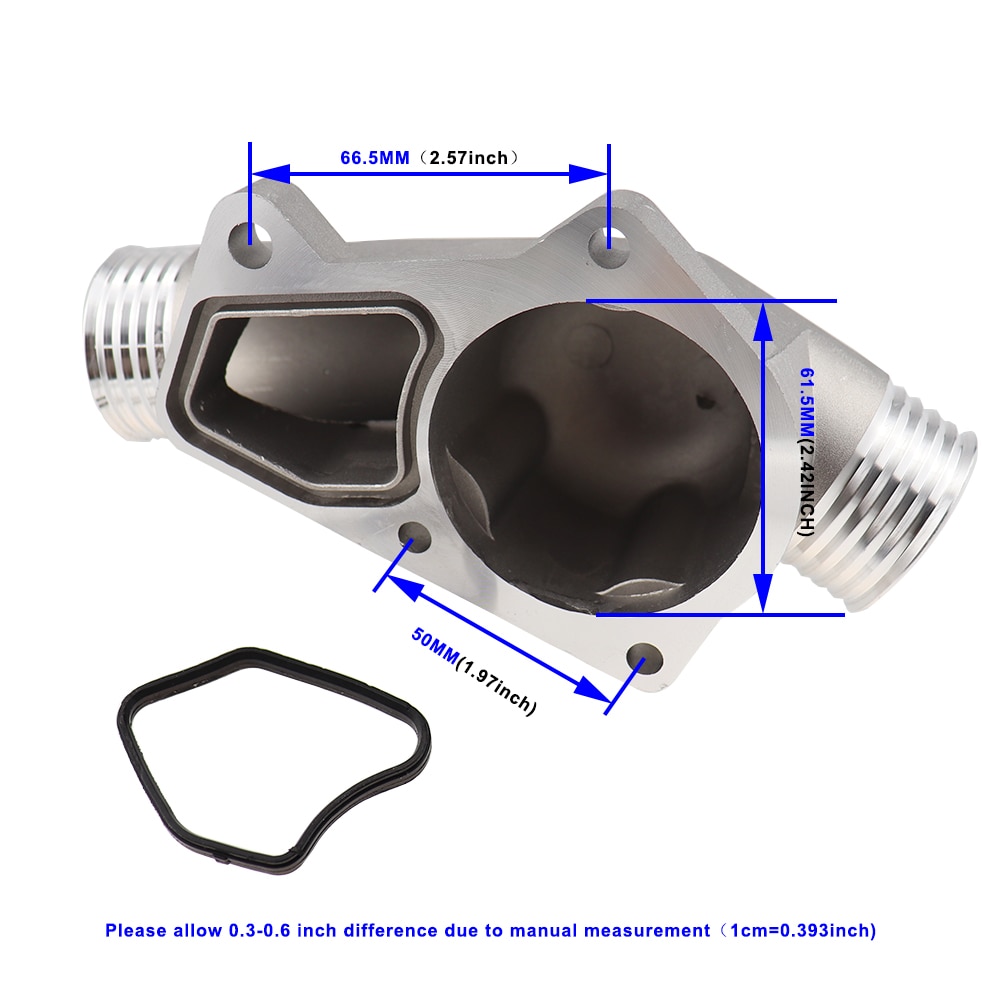 Obudowa termostatu pokrowiec na bmw 525i 325i M3 Z3 E34 E36 z uszczelką fabrycznie nowy aluminium 11531722531 11531740437 polerowane