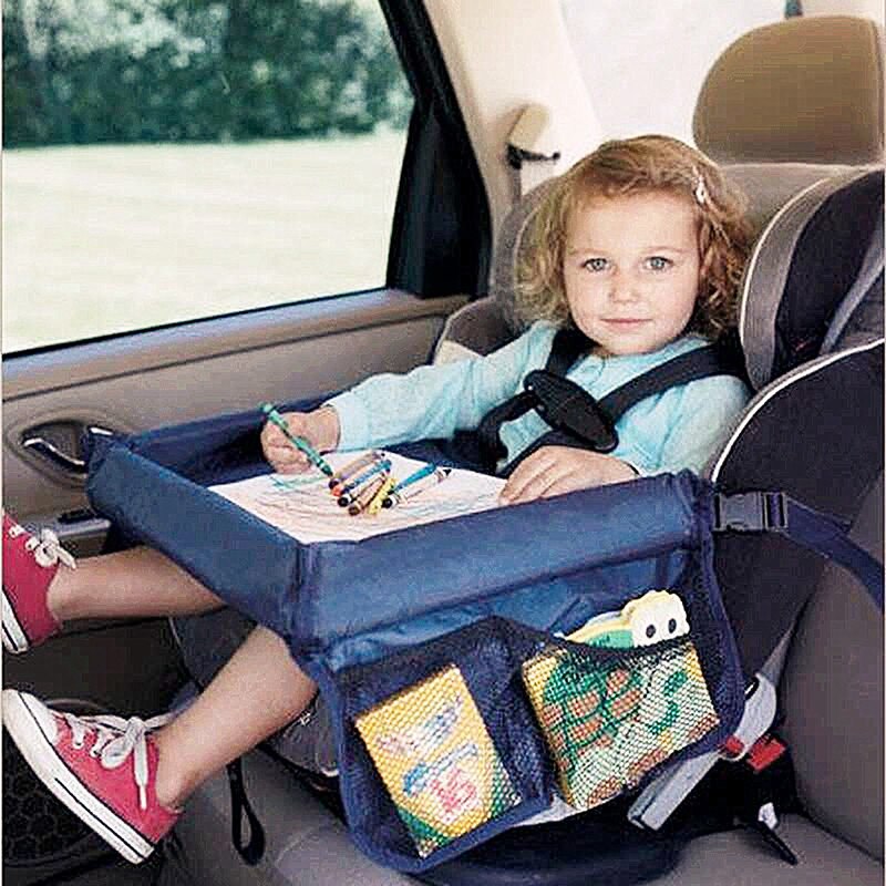 Vandtæt bord bilsæde bakke opbevaring børn legetøj spædbarn klapvogn holder til børn spisning og drikke i bilen rejse bakker