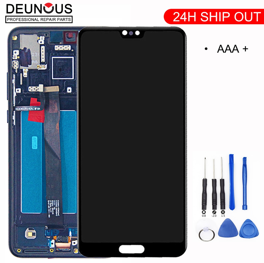 Aa + Lcd Met Frame Voor Huawei P20 EML-L09 EML-L22 EML-L29 EML-AL00 Lcd Touch Screen Digitizer Vergadering Vervangen