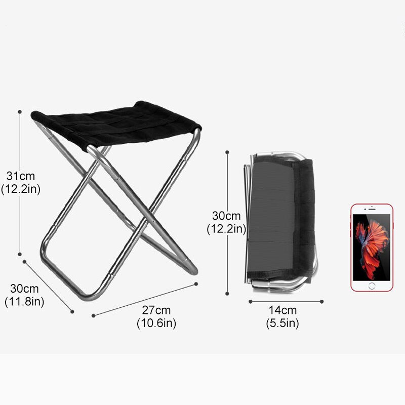 Lightweight Folding Fishing Chair Picnic Camping Chair Foldable Aluminium Cloth Outdoor Portable Easy Carry Collapsible Seats