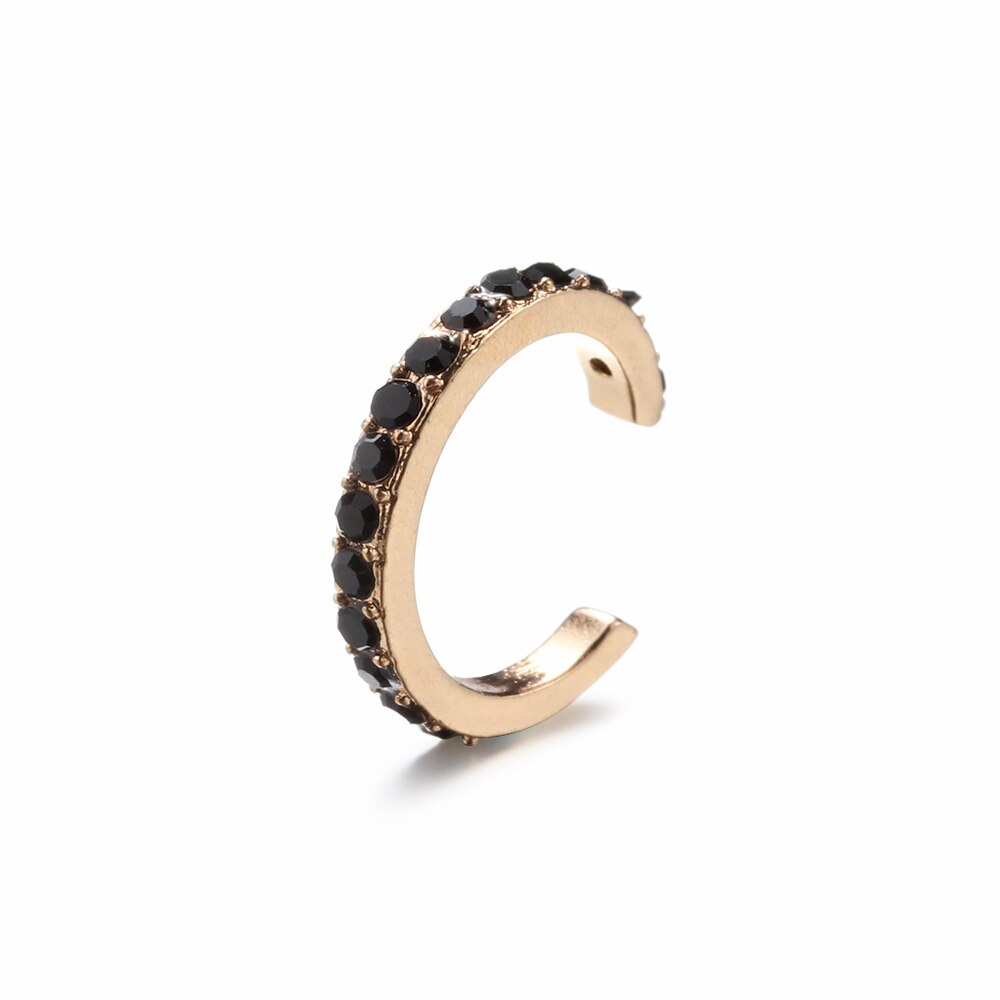 1/2 PC Minimalistischen ohr schnalle schmuck ohne ohr clip ohrringe Koreanische version von ohr schnalle ohne loch ring ohr schnalle schmuck: Gold Black