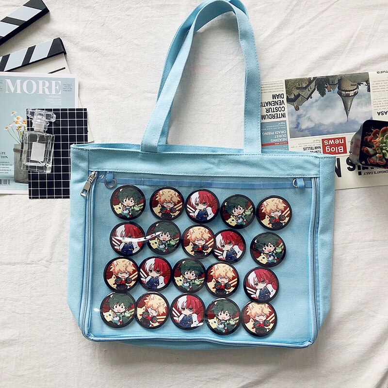 Ita Bag Lolita Style Shoulder Bags One side Lovely Kawaii Women Clear Bag Schoolbags For Teenage Girl Candy Sweet Itabag Handbag: sky blue