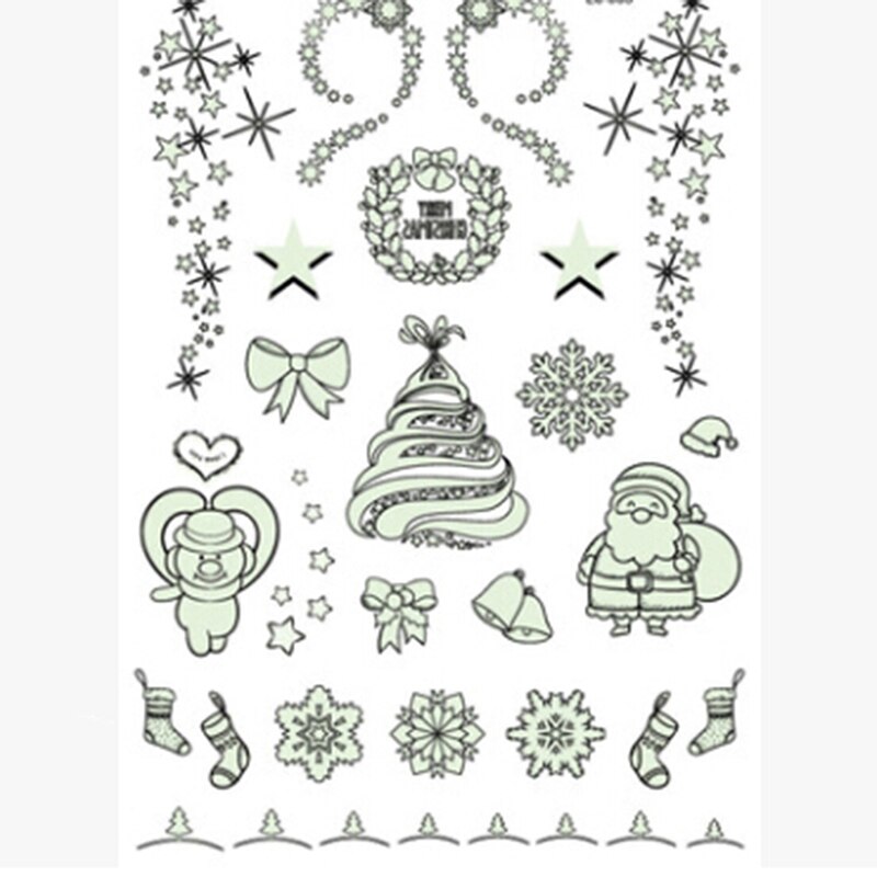 1 Pc Lichtgevende Tijdelijke Stickers Kerst Carnaval Party Nieuwjaar Decor Kerst Decoratie Partij Decoratie