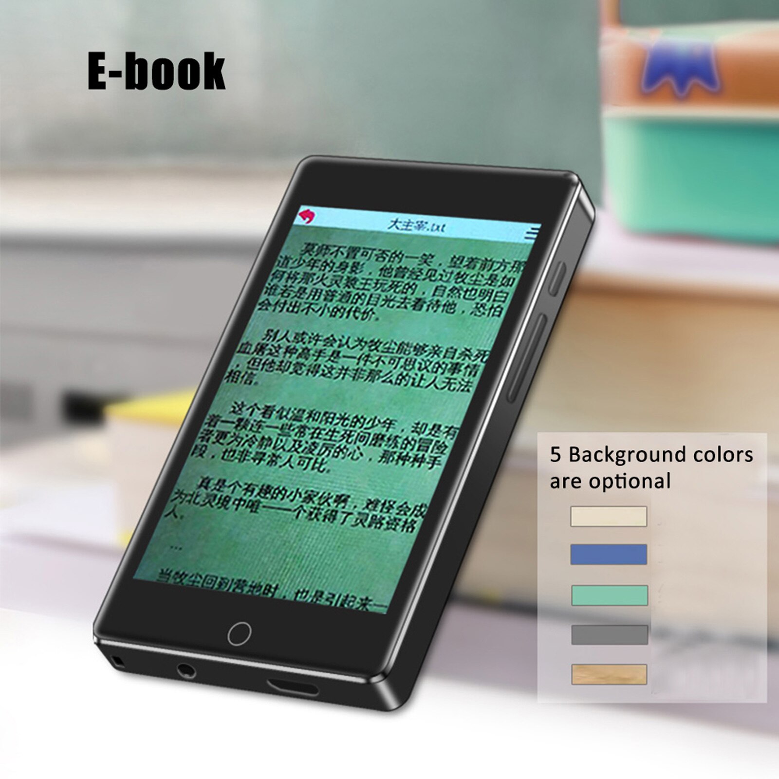 RUIZU H1 8GB MP3 Player Full Touch Screen Bluetooth 5.0 Portable Music Player FM Radio Receiver Recording with Mic Headphones