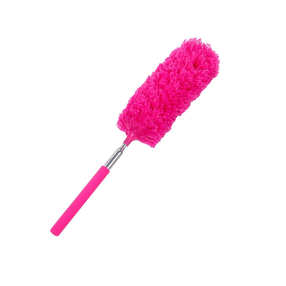 Verstelbare Stretch Verlengen Microfiber Plumeau Huishoudelijke Stofborstel Cleaning Tools Borstel Dust Cleaner # F: Roze