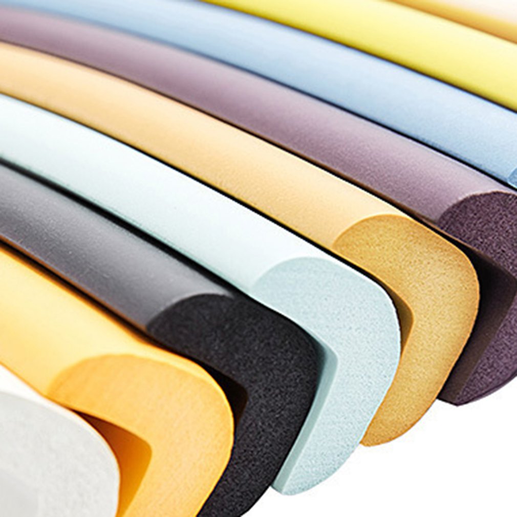 2M Baby Safety Table Desk Edge Guard Strip Corner Protector for Furniture Cushion Rubber Foam Bumper with Double-sided Tape