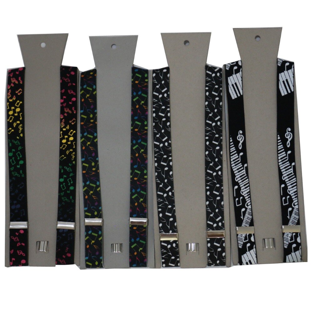 Mode 2.5 cm Breed Muzieknoot Bretels Voor Mens Womens