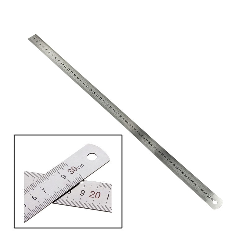 Stainless Steel 1Pcs Metric Steel Ruler Double-sided Scale Metric Ruler Tool Measuring Range Layout 15-100 CM
