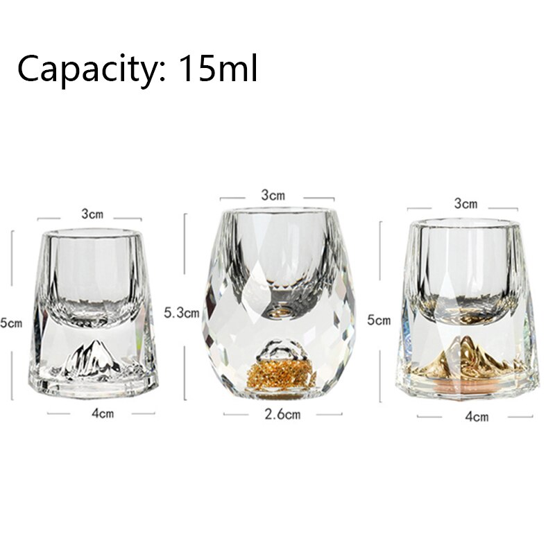 Shot Glasses For Vodka Glass Crystal Glass Gold Foil Home Wine Set Double Glass Wine Cup For Japan Style Home Bar Liquor Cups