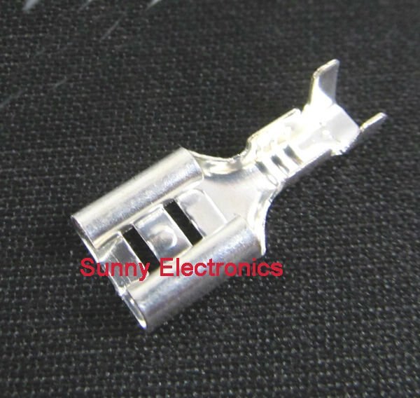 2000 STKS 6.3mm Crimp Terminal Vrouw Spade Connector 0.4mm dikke