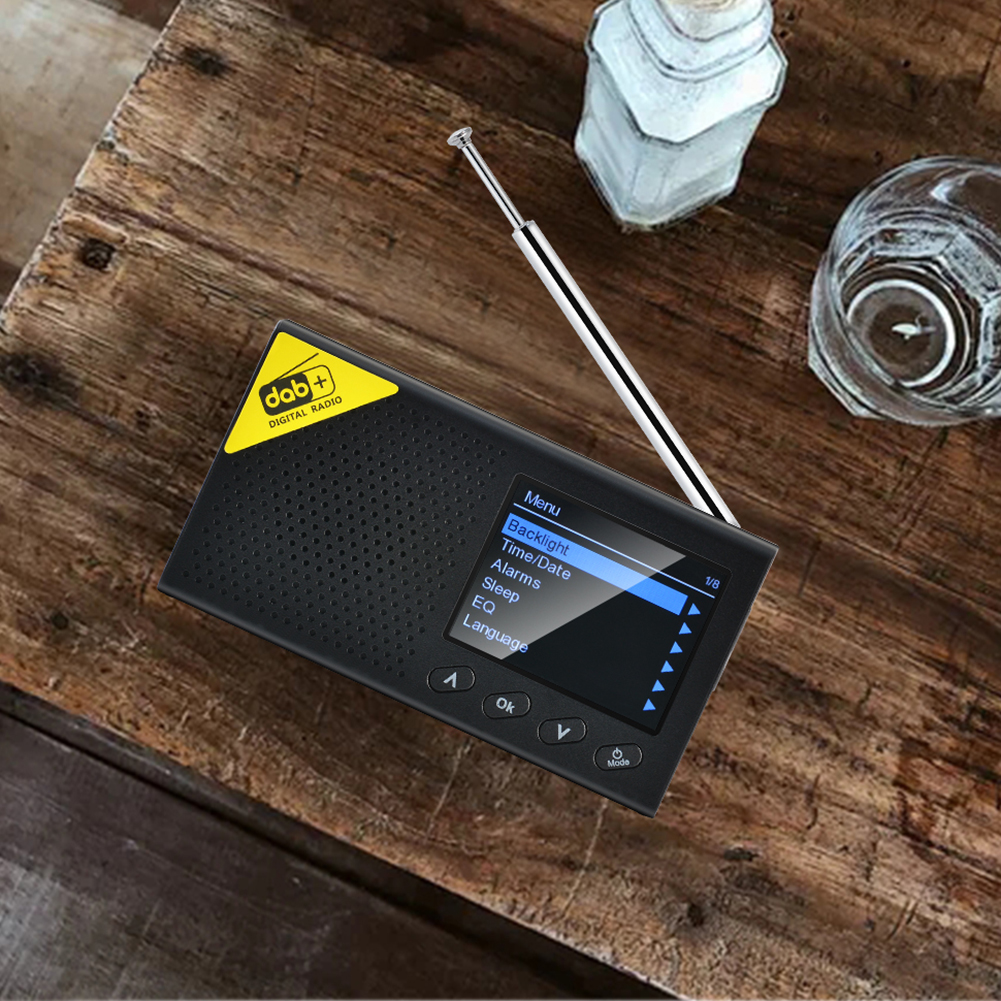 Portable Wireless Bluetooth 5.0 DAB FM Digital Radio Receiver 2.4 inch LCD Display Stereo Audio Player Outdoor Travel Sports