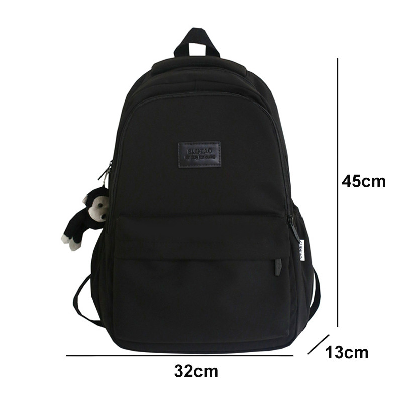 Zaino per scuola superiore Fengdong zaino per scuola in Nylon impermeabile stile semplice per studenti borsa per Laptop per studenti universitari