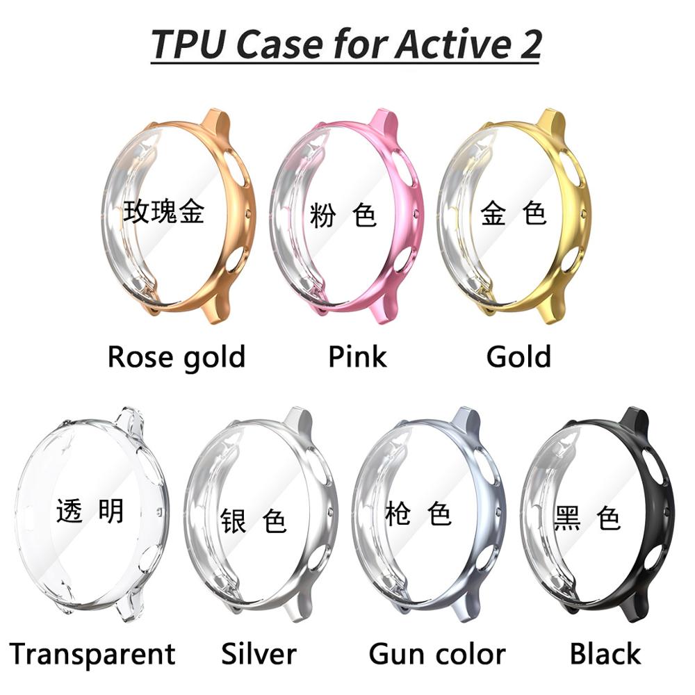 Voor Samsung galaxy watch actieve 2 40mm 44mm bumper volledige dekking zachte TPU siliconen Screen Protection cover galaxy watch case