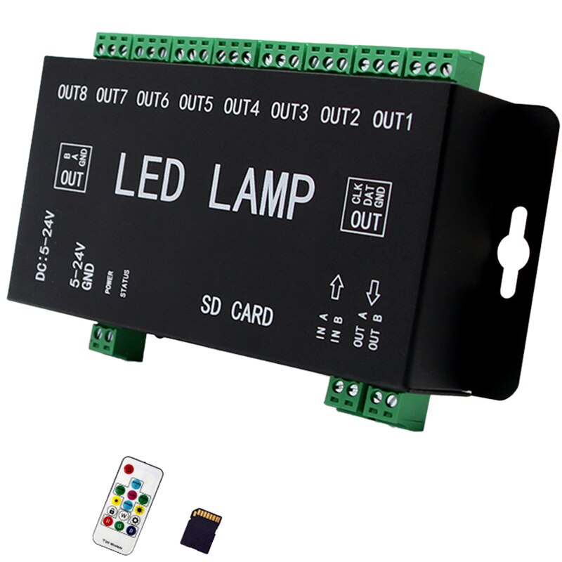 LED Bluetooth Symphony WS2811 Programmable 8-Port RF APP Controller Guardrail Tube Point Light Source Controller