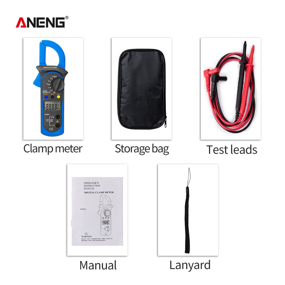 ANENG ST201 Digital Multimeter Clamp Amperemeter Transistor Kondensator Tester Power Test Automotive Spannung Tester: ST201 Blue