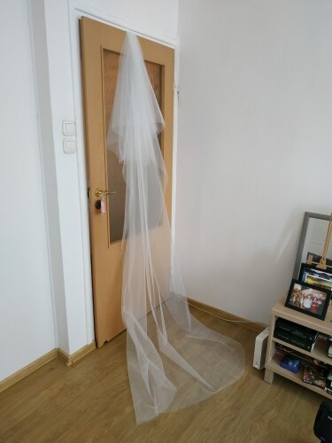 Brudebryllup slør lange 2 lag tyll brude slør med kam bryllup tilbehør voile mariage