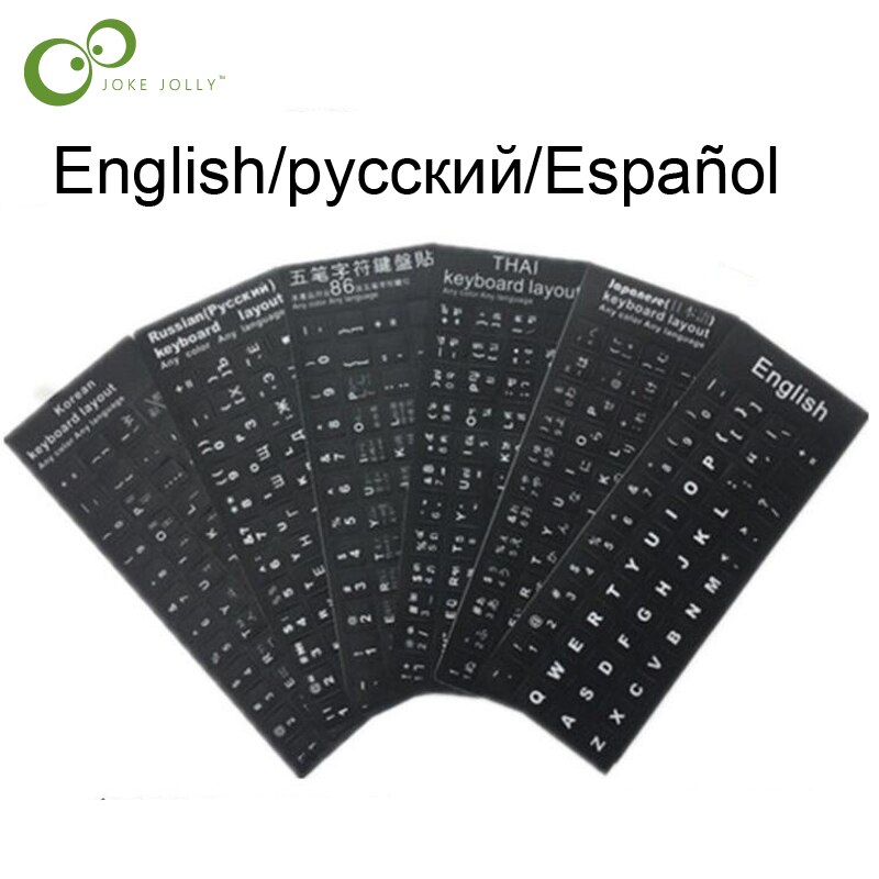 1Pc English/Russian/Spanish Keyboard Sticker Many Countries Language Paste Sticker for PC Computer Keyboard Stickers GYH