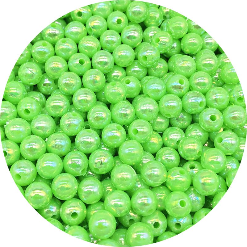 6 8 10mm AB Color Plating Acrylic Beads Loose Spacer Round Garment Jewelry Making DIY #Ro: 6# / DULL