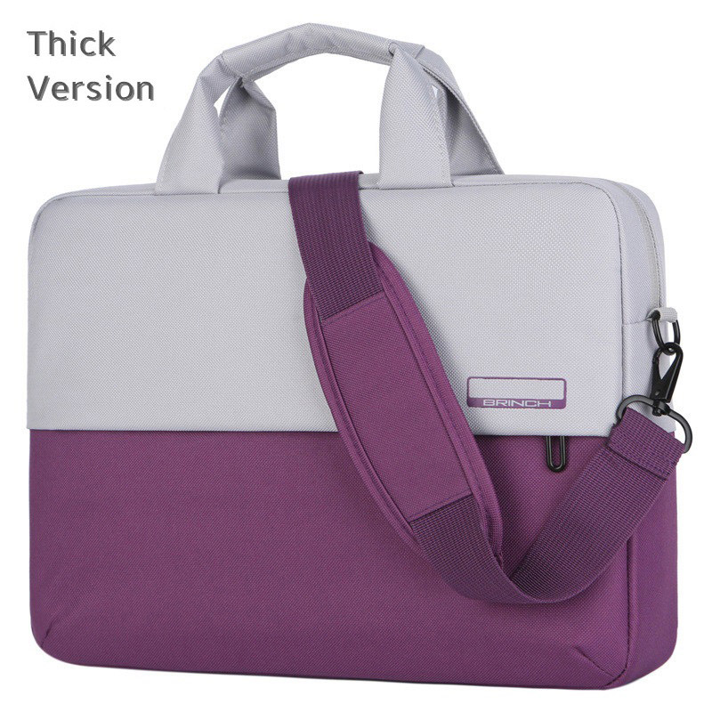 Waterproof Casual Thicken Laptop Bags for Macbook air pro 13 14 15 15.6 inch Strap Handbag Shoulder Portable Tablet Computer Bag: purple / 15 inch