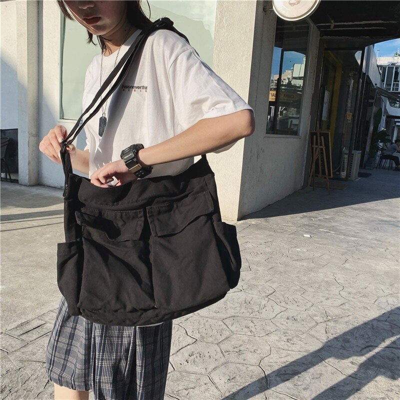 Sac à main en toile pour adolescentes, sacoche à bandoulière décontractée pour dames, 2022