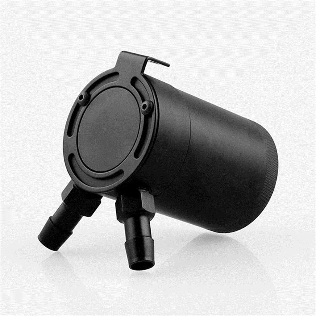 Racing Universal Aluminum Baffled 3/8" NPT Inlet Outlet 2-Port Breather Oil Tank Cylinder Oil Catch Can Fuel Tank