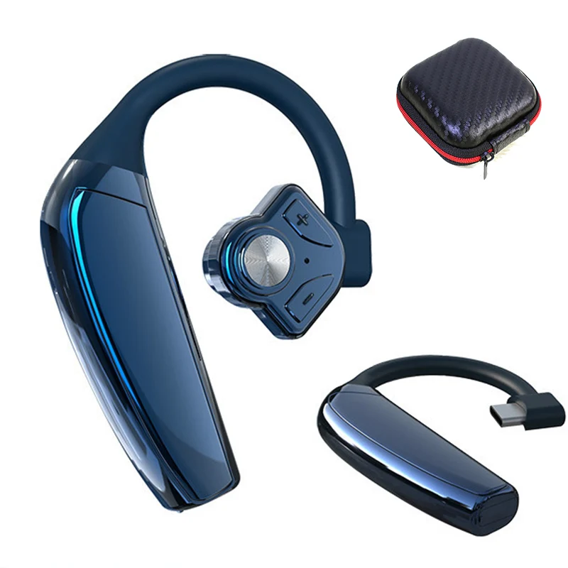 Qs1 fone de ouvido sem fio bluetooth 5.0, fone de ouvido com duas baterias e gancho para bluetooth, mãos livres, 270mah com microfone bateria reserva: Blue box battery