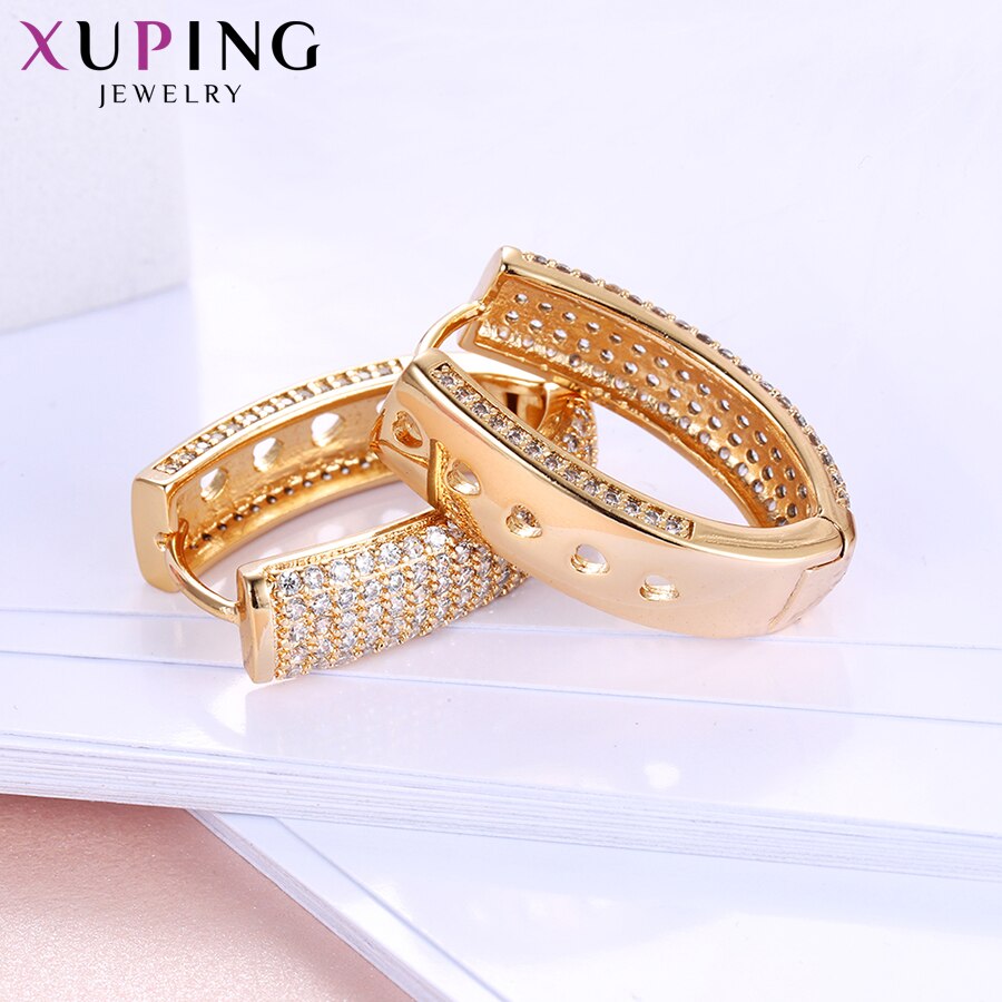 Xuping Jewelry Earrings Hoops Gold Color Plated Charm Style Girls Women for Christmas 20132