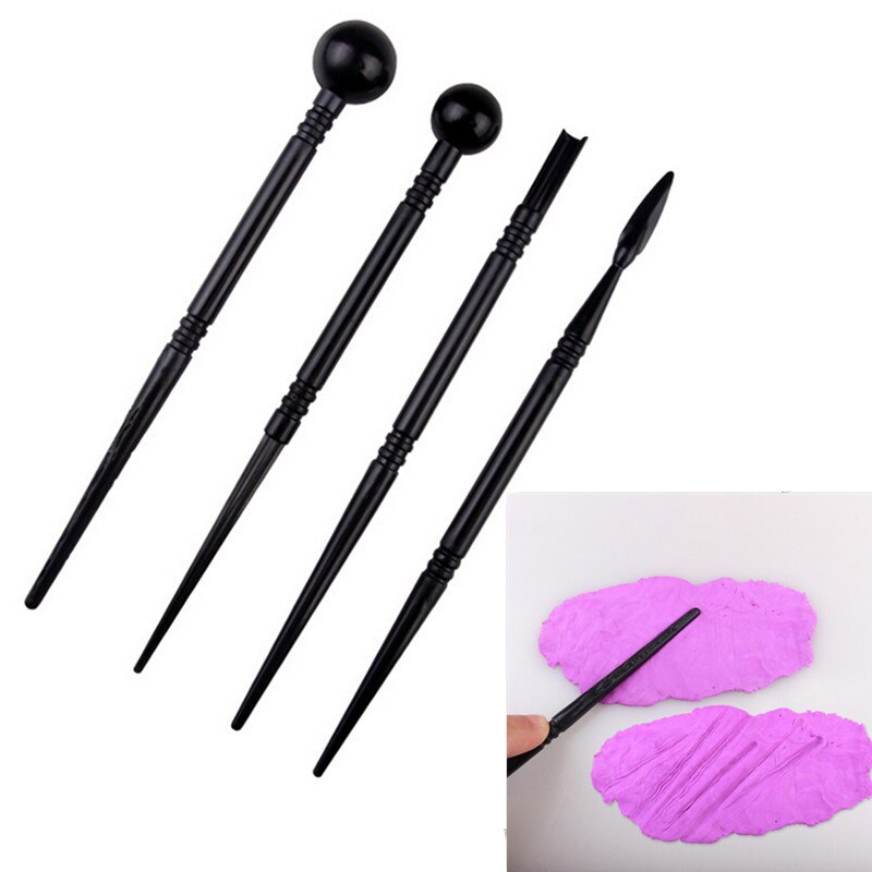 4Pcs Clay Sculpting Kit Plastic Wax Carving Pottery Ceramic Tools Polymer Shapers Modeling Carved Tool Perfect Sculpt Tools: Default Title