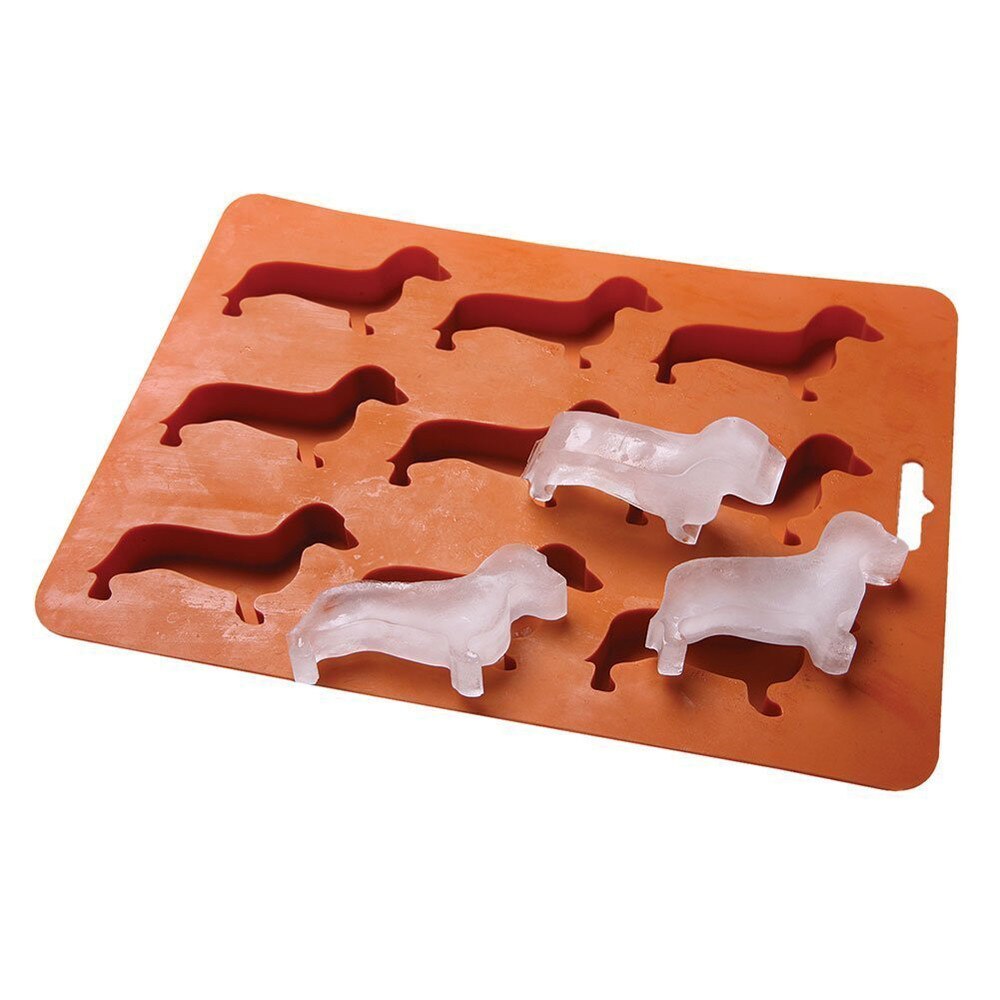 1/2 stücke Lustige Dackel Eis Würfel Tablett Pudding bilden 3D Silikon Hund bilden bilden Süßigkeiten Machen Gelatine Einstellung Küche Zubehör