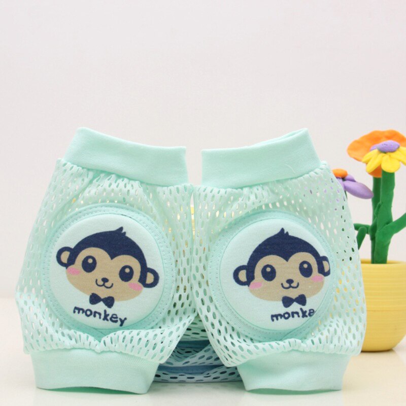Baby Knee Pads Cartoon Baby Safety Crawling Elbow Cushion Toddlers Knee Pads Protective Gear: Green-Monkey