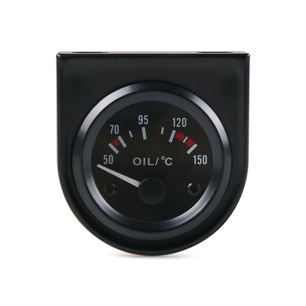 2 ''52Mm Wit Led Pointer Auto Olie Temp Temperatuurmeter Met Sensor Zwart Gezicht