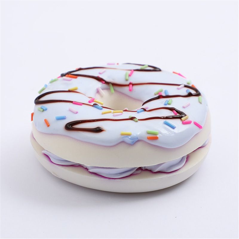 Double Jam Circle Bread Squishy Toy Squeeze Squishi Toy Slow Rising Stress 97BD: Purple