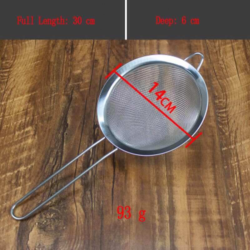 Optional Stainless Steel Fine Mesh Wire Sieve Tea Strainer Mesh Oil strainer Flour Colander Sieve Food Filter: 14cm stainless steel