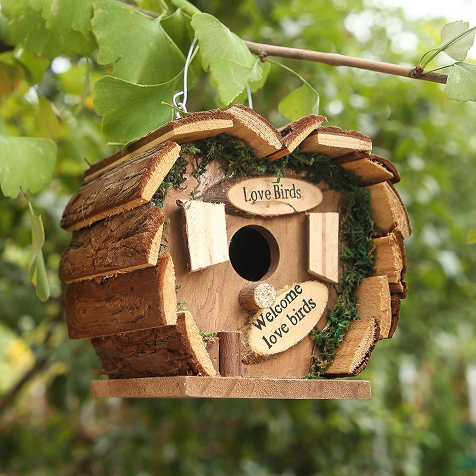 Novelty Wooden Hanging Garden Bird House Box Nesting Boxes Feeder Hotel
