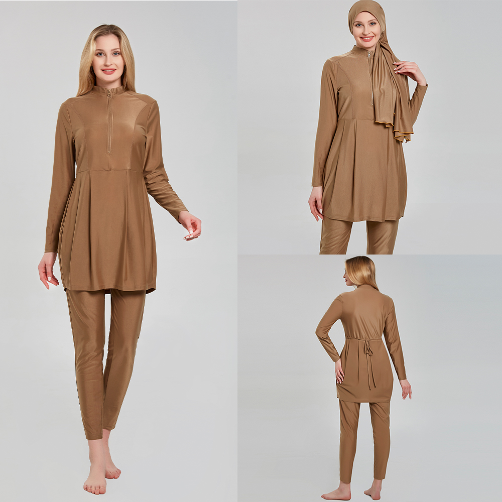 Vrouw Moslim Swimwears Burkini Mujer Maillot De Bain Haar Hood Cap Bescheiden Burqini Islamitische Hijab Strand Bourkini Zwembad Borkini