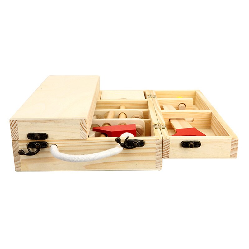 Holz DIY Tragbare Multifunktions Simulation Werkzeugkasten einstellen Kombination vorgeben Reparatur Toolkit freundlicher Demontage Bildung Spielzeug