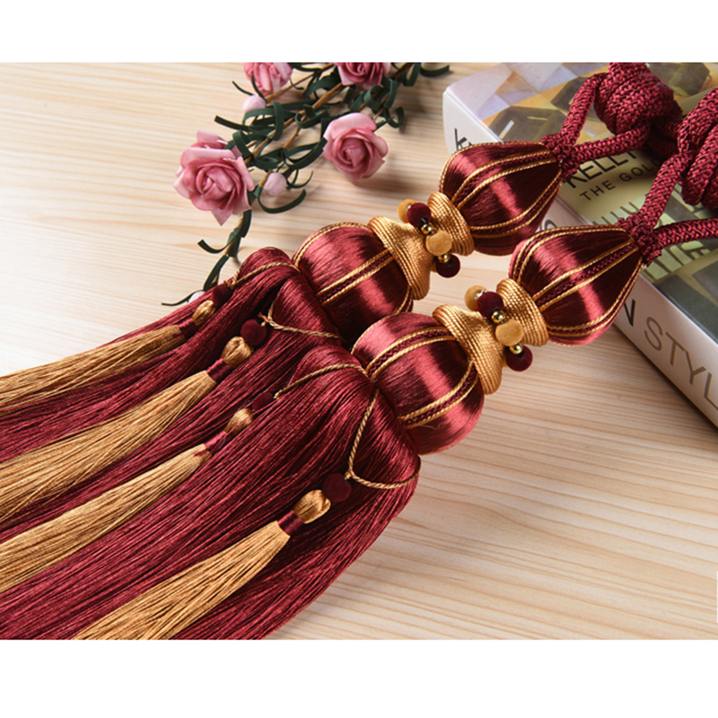 Ceinture de Suspension à Pompons pour Rideaux, en Cordes, Embrasses Décoratives en Bandages à Boucle, Accessoire de Décoration de Salon, Chambre ou Salle à Manger: 12 / 1 pcs