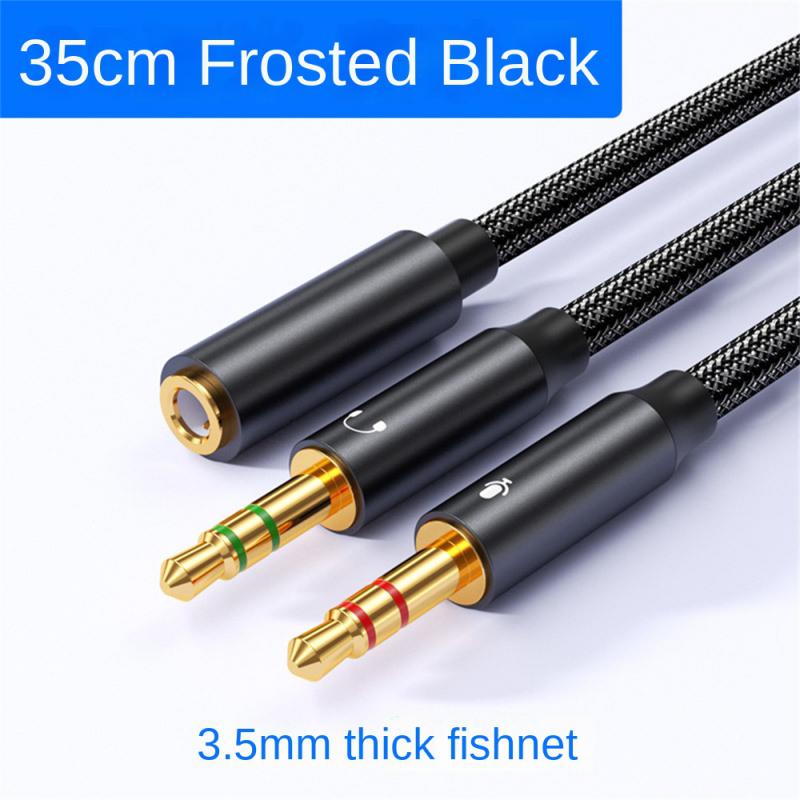 Headphone Splitter for Computer 3.5mm Female to 2 Dual 3.5mm Male Mic AUX Audio Y Splitter Cable Headset to PC Adapter 0.35M 1M: Orange