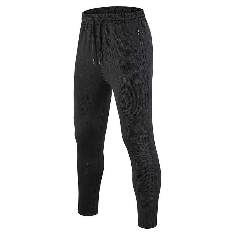 Mens Sport Running Broek Fitness Joggers Rits Zakken Training Broek Elasticiteit Legging Jogging Gym Fietsen Broek: S