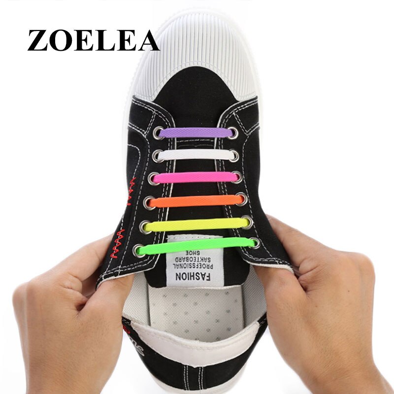 cordones elasticos zapatillas cordones zapatillas cordones elasticos cordones de calzado Cordones elásticos de silicona para zapatos para hombre y mujer, cordones especiales de goma, 13 colores, 16 unids/lote