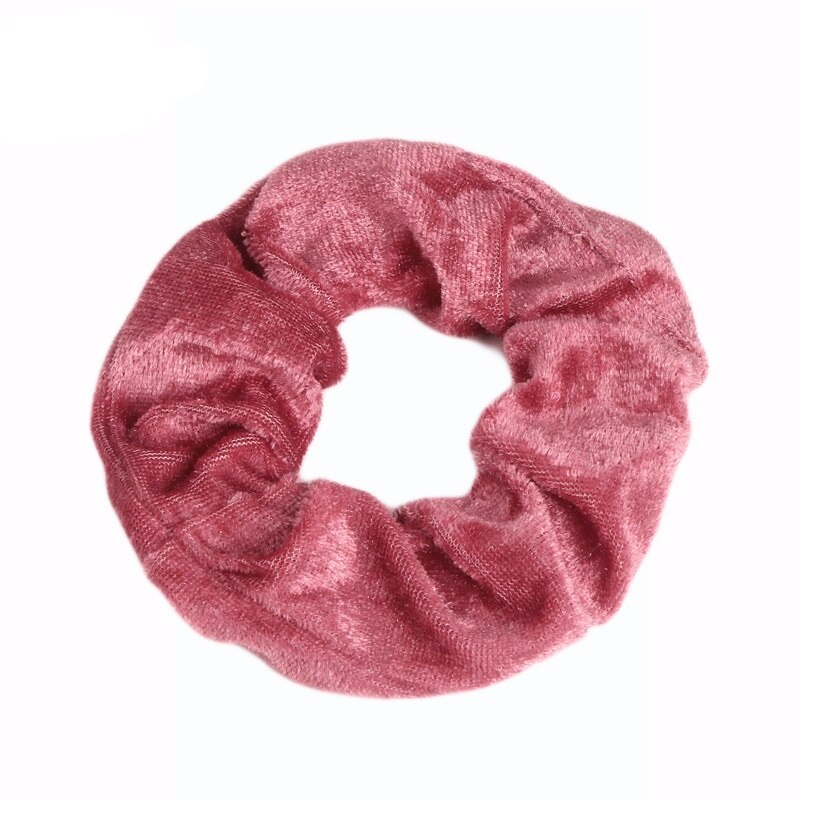 1pc sólido senhora veludo cabelo scrunchies anel feminino meninas elástico cabelo bandas de borracha acessórios para mulher rabo de cavalo titular: Dark Pink