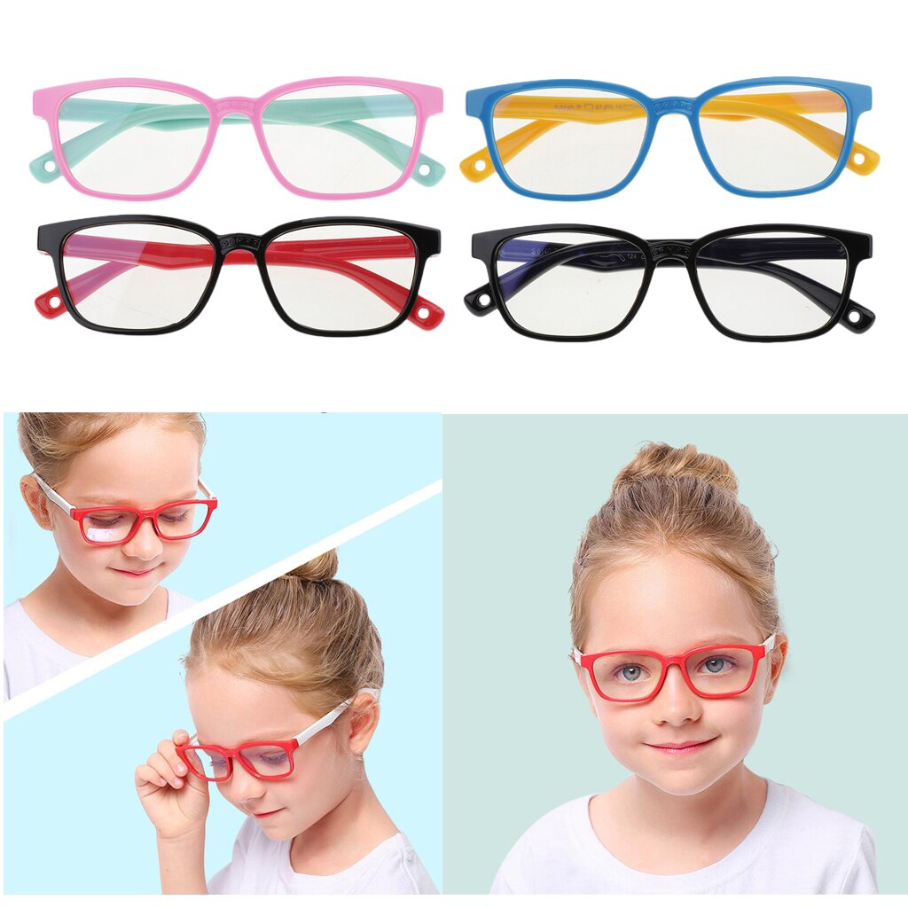 4 stück kinderbrillen,  uv400 flexibel unisex-Anti-ermüdungsbrillen für freundlicher